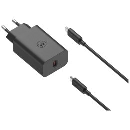 Ładowarka sieciowa Motorola TurboPower 68W USB-C z kablem USB-C do USB-C 1m czarny