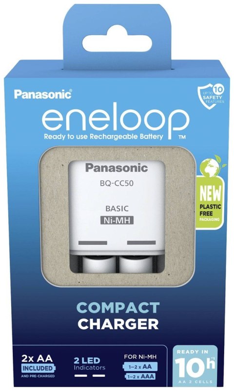 ŁADOWARKA PANASONIC COMPACT + 2x AA ENELOOP 2000 mAh