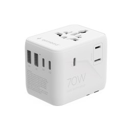 GEMBIRD UNIWERSALNY ADAPTER PODRÓŻNY 70 W, BIAŁY