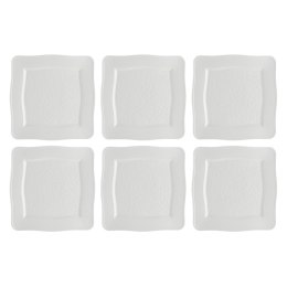 Zestaw 6 talerzy kwadratowych Florentina - Biały, 26.5 cm