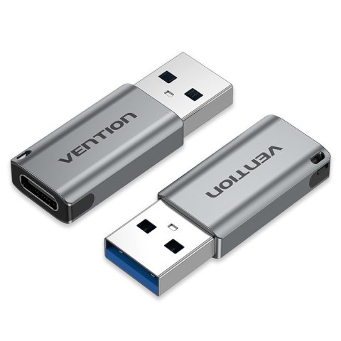 Adapter USB 3.0 Vention USB-A do USB-C szary stop aluminium