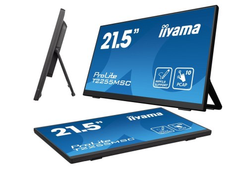 Iiyama ProLite T2255MSC-B1 monitor komputerowy 54,6 cm (21.5") 1920 x 1080 px Full HD LCD Ekran dotykowy Czarny