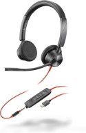 Słuchawki przewodowe POLY Blackwire 3325 Stereo Microsoft Teams Certified USB-C Headset 3.5mm Plug USB-C/A Adapter Przewodowa Op