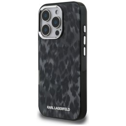 Etui Karl Lagerfeld IML Leopard Pattern MagSafe do iPhone 16 Pro czarny
