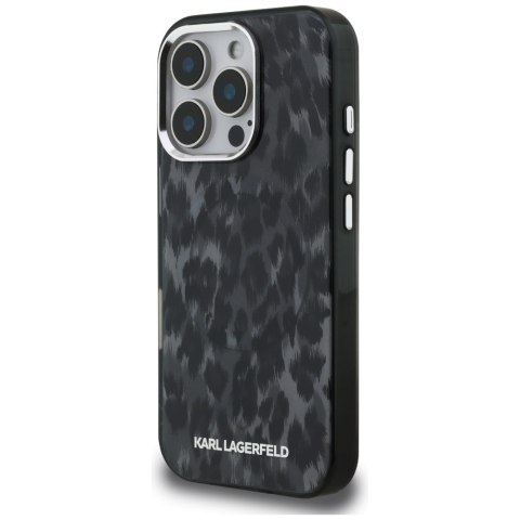Etui Karl Lagerfeld IML Leopard Pattern MagSafe do iPhone 16 Pro czarny