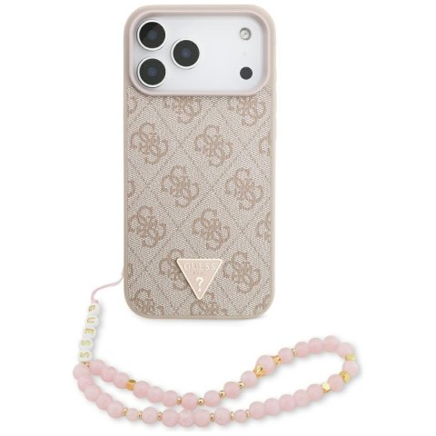 Etui Guess 4G Strap Triangle Logo MagSafe do iPhone 17 Pro Max różowy