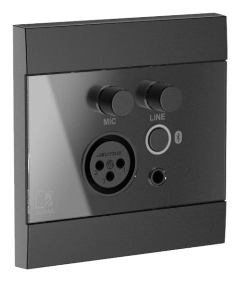 Panel ścienny AUDAC WP225/B, XLR mic + 3,5 mm jack + BT, czarny