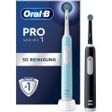 Szczoteczka elektryczna Oral-B Pro 1 PRO1CRSDUO Dorosły Obrotowo-pulsacyjna szczoteczka do zębów Czarny, Turkusowy, Biały