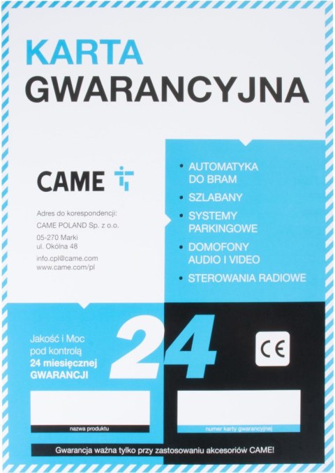 Zestaw CAME BXV 4 PLUS TOP do bram przesuwnych (8K01MS-041)