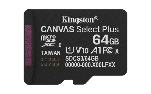 KINGSTON microSDXC 64GB Canvas Select Plus 3 + ADP