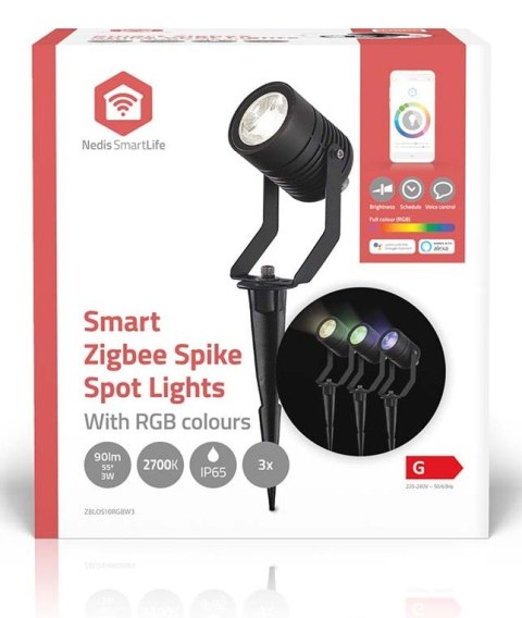 Lampa zewnętrzna Nedis ZBLOS10RGBW3 Smartlife RGB Zigbee 3.0 3W 3-pack