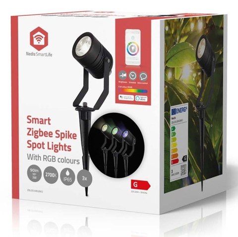 Lampa zewnętrzna Nedis ZBLOS10RGBW3 Smartlife RGB Zigbee 3.0 3W 3-pack