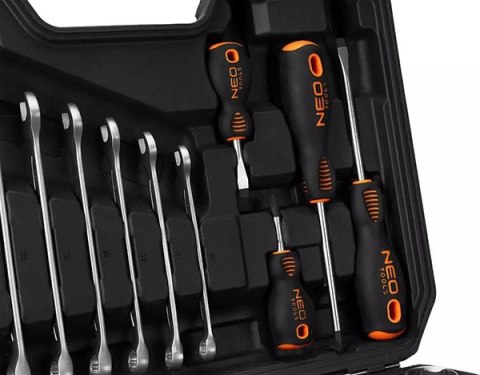 Zestaw kluczy nasadowych10-206, 100 szt, rozmiary 1/4 i 1/2, walizka, NEO TOOLS