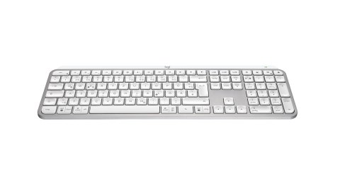 Klawiatura Logitech MX Keys S 920-011566 RF Wireless + Bluetooth QWERTZ Niemiecki Aluminium, Biała
