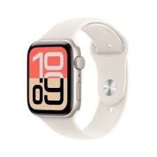 Apple Watch Series 11• GPS + Cellular 42mm Złota tytanowa koperta z jasnoróżowym paskiem sportowym - M/L