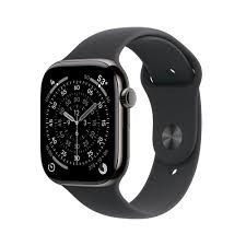 Apple Watch Series 11 GPS + Cellular 46mm Slate Titanium Case with Black Sport Band - S/M