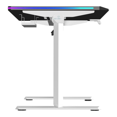 ULTRADESK Biurko dla gracza QUEST, 140x70cm, 72-120cm, biało-czarny