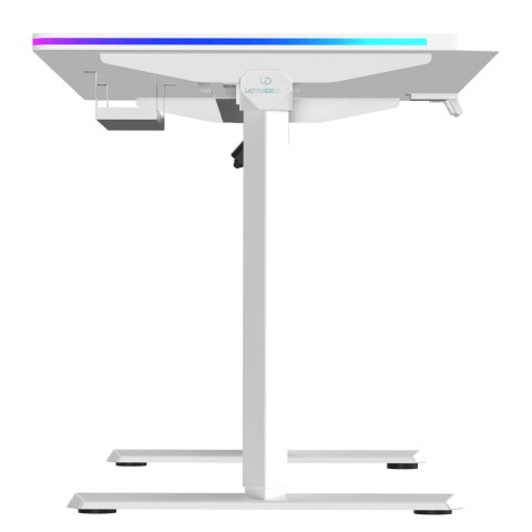 ULTRADESK Biurko dla gracza QUEST, 140x70cm, 72-120cm, biały-biały