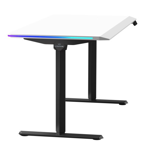ULTRADESK Biurko dla gracza QUEST, 140x70cm, 72-120cm, czarno-biały