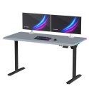 ULTRADESK Biurko dla gracza QUEST, 140x70cm, 72-120cm, czarno-szary