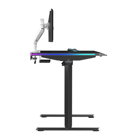 ULTRADESK Biurko dla gracza QUEST, 140x70cm, 72-120cm, czarny-czarny