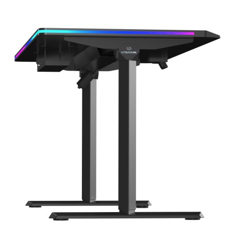ULTRADESK Biurko dla gracza QUEST, 140x70cm, 72-120cm, czarny-czarny