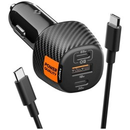Ładowarka samochodowa Spigen Essential EV1133 113W 2xUSB-C/USB-A + kabel USB-C/USB-C czarny