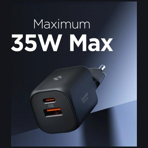 Ładowarka sieciowa Spigen Essential EE352EU 35W USB-C/USB-A czarny
