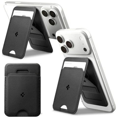 Magnetyczny portfel Spigen S314-1 Slim Fold Tripod MagSafe czarny