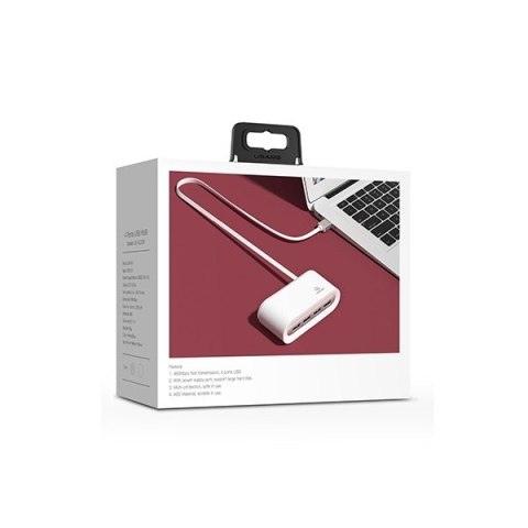 USAMS Adapter HUB 4xUSB 2.0 biały/white SJ238FX01 (US-SJ238)