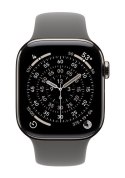 Apple Watch Series 11 Cellular 46 mm koperta z naturalnego tytanu z paskiem sportowym w kolorze kamiennej szarości - M/L