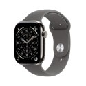 Apple Watch Series 11 GPS + Cellular 42 mm koperta z naturalnego tytanu i sportowym paskiem w kolorze kamiennym - S/M