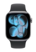 Apple Watch Series 11 GPS + Cellular 42mm Aluminiowa koperta w kolorze gwiezdnej szarości z czarnym paskiem sportowym - S/M (MF8