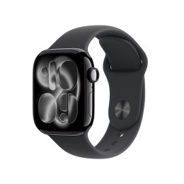 Apple Watch Series 11 GPS + Cellular 42mm Głęboka aluminiowa koperta z czarnym paskiem sportowym - M/L