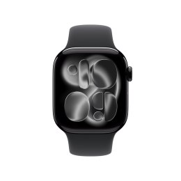 Apple Watch Series 11 GPS + Cellular 42mm Głęboka aluminiowa koperta z czarnym paskiem sportowym - M/L