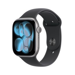 Apple Watch Series 11 GPS + Cellular 46mm Aluminiowa koperta w kolorze gwiezdnej szarości z czarnym paskiem sportowym - S/M
