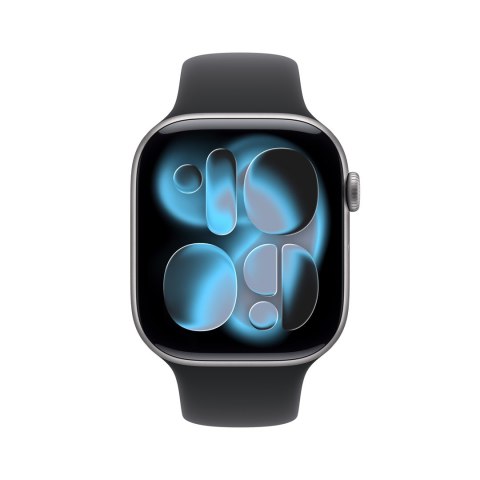 Apple Watch Series 11 GPS + Cellular 46mm Aluminiowa koperta w kolorze gwiezdnej szarości z czarnym paskiem sportowym - S/M