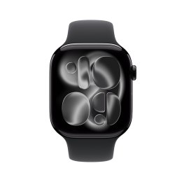Apple Watch Series 11 GPS + Cellular 46mm Głęboka aluminiowa koperta z czarnym paskiem sportowym - S/M