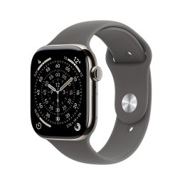 Apple Watch Series 11 GPS + Cellular 46mm koperta z naturalnego tytanu i sportowym paskiem w kolorze kamiennej szarości - S/M (M
