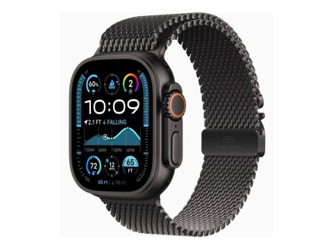 Apple Watch Ultra 2 GPS + Cellular 49mm Czarne tytanowe etui z czarnym tytanowym paskiem Milanese - L (MX5V3FD/A)