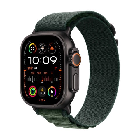 Apple Watch Ultra 2 GPS + Cellular 49mm tytanowa koperta z ciemnozielonym paskiem alpejskim - duża