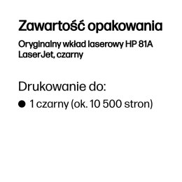 HP Oryginalny wkład laserowy 81A LaserJet, czarny
