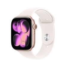 Apple Watch Series 11 GPS + Cellular 46mm Rose Gold Aluminium Case with Light Blush Sport Band - S/M
