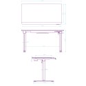 ULTRADESK Biurko dla gracza QUEST, 140x70cm, 72-120cm, czarno-biały