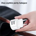 USAMS Ładowarka siec. 2xUSB T20 2,1A lightnin g biały/white round Fast Charging XTXLOGT1804