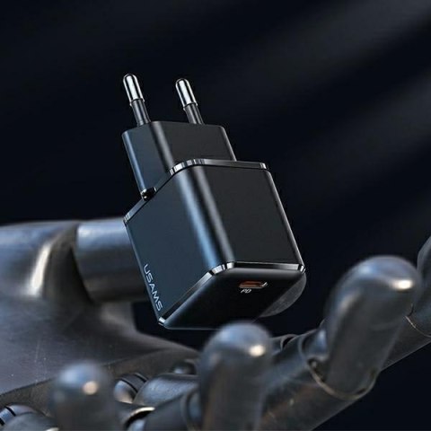 USAMS Ładowarka siec. USB-C T45 30W PD3.0 +QC3.0 Fast Charging +kabel U63 USB-C/Lightning biały/white UXTZH02 (USAMS-UX)