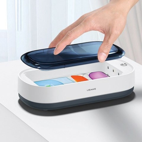 USAMS Sterylizator UV-C Ładowarka indukcyjna 15W biały/white ZB151XDH01 (US-ZB151)