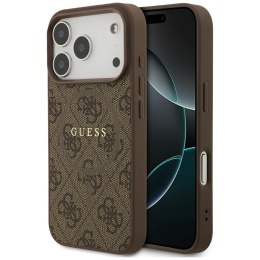 Etui Guess 4G Ring Classic Logo MagSafe do iPhone 17 Pro brązowy