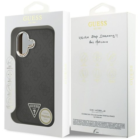 Etui Guess 4G Triangle Logo MagSafe do iPhone 17 czarny srebrny