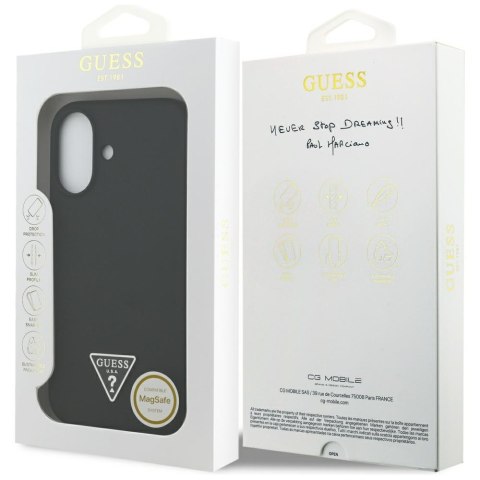 Etui Guess Silicone Triangle Logo MagSafe do iPhone 17 czarny